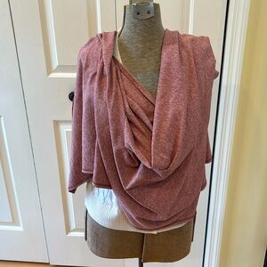 Lululemon Vinyasa heathered auburn convertible snap layering scarf or shawl